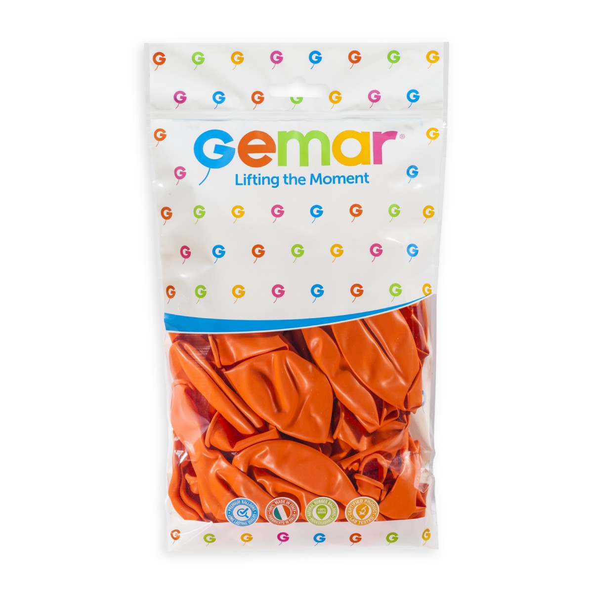 Gemar 19" Orange #004 G19 25pcs Round Balloon — Italian store pack original 1200px