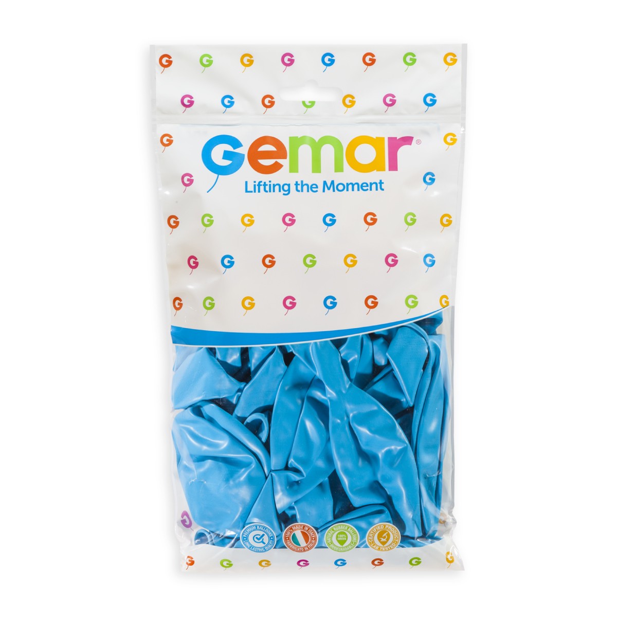 Gemar 19" Light Blue #009 G19 25pcs Round Balloon — Italian store pack original 1200px