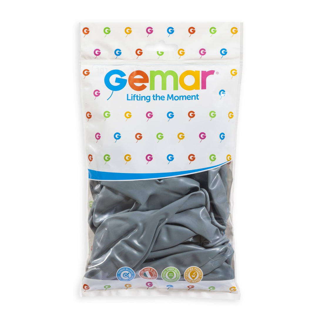 Gemar 19" Grey #070 G19 25pcs Round Balloon — Italian store pack original 1200px