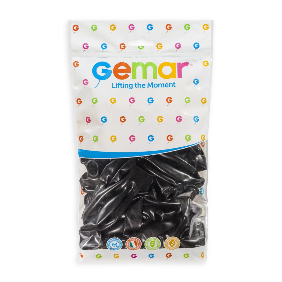 Gemar 19" Black #014 G19 25pcs Round Balloon — Italian store pack original 1200px