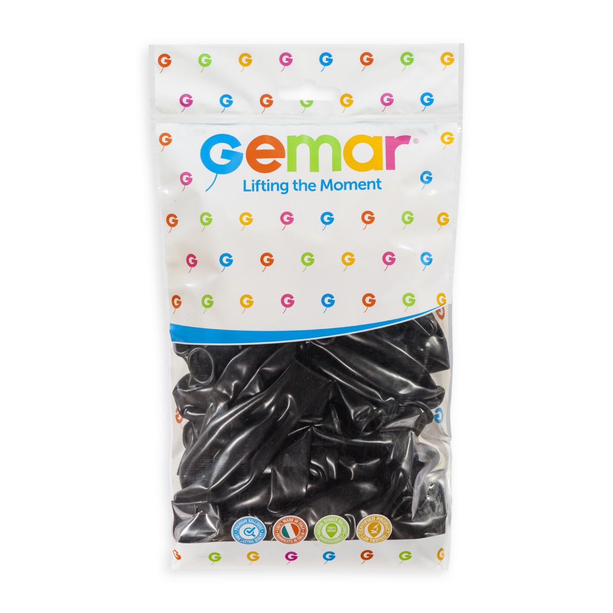 Gemar 19" Black #014 G19 25pcs Round Balloon — Italian store pack original 1200px