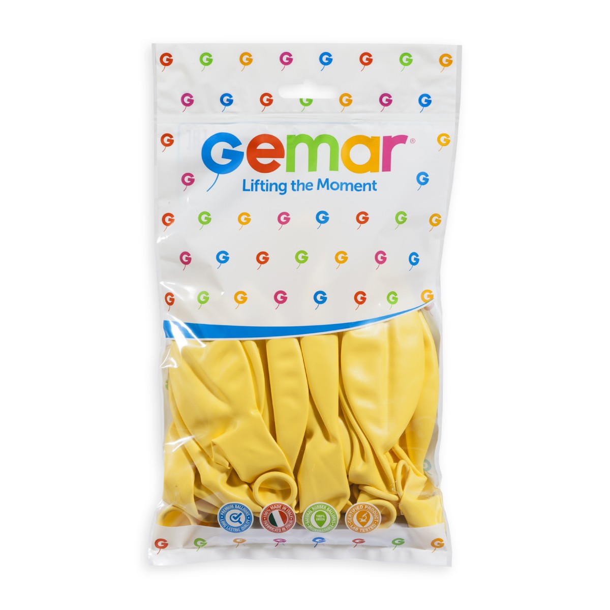 Gemar 19" Baby Yellow #043 G19 25pcs Round Balloon — Italian store pack original 1200px