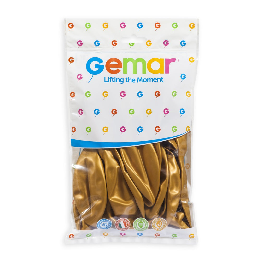 Gemar 19" Metallic Gold #039 GM19 25pcs Round Balloon — Italian store pack original 1200px