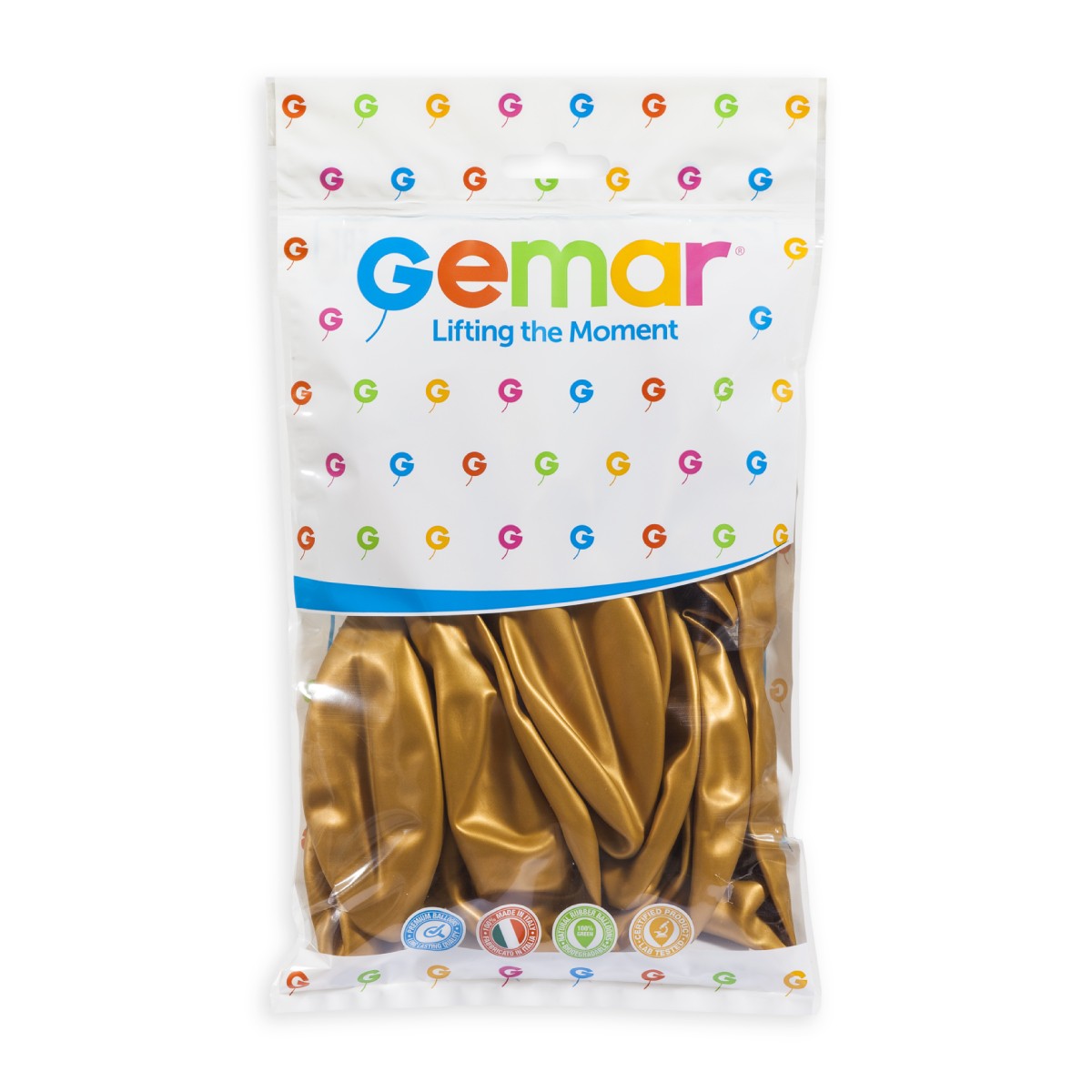 Gemar 19" Metallic Gold #039 GM19 25pcs Round Balloon — Italian store pack original 1200px