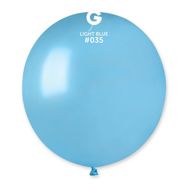 Gemar 19" Metallic Light Blue #035 GM19 25pcs Round Balloon — Italian store beauty original 1200px