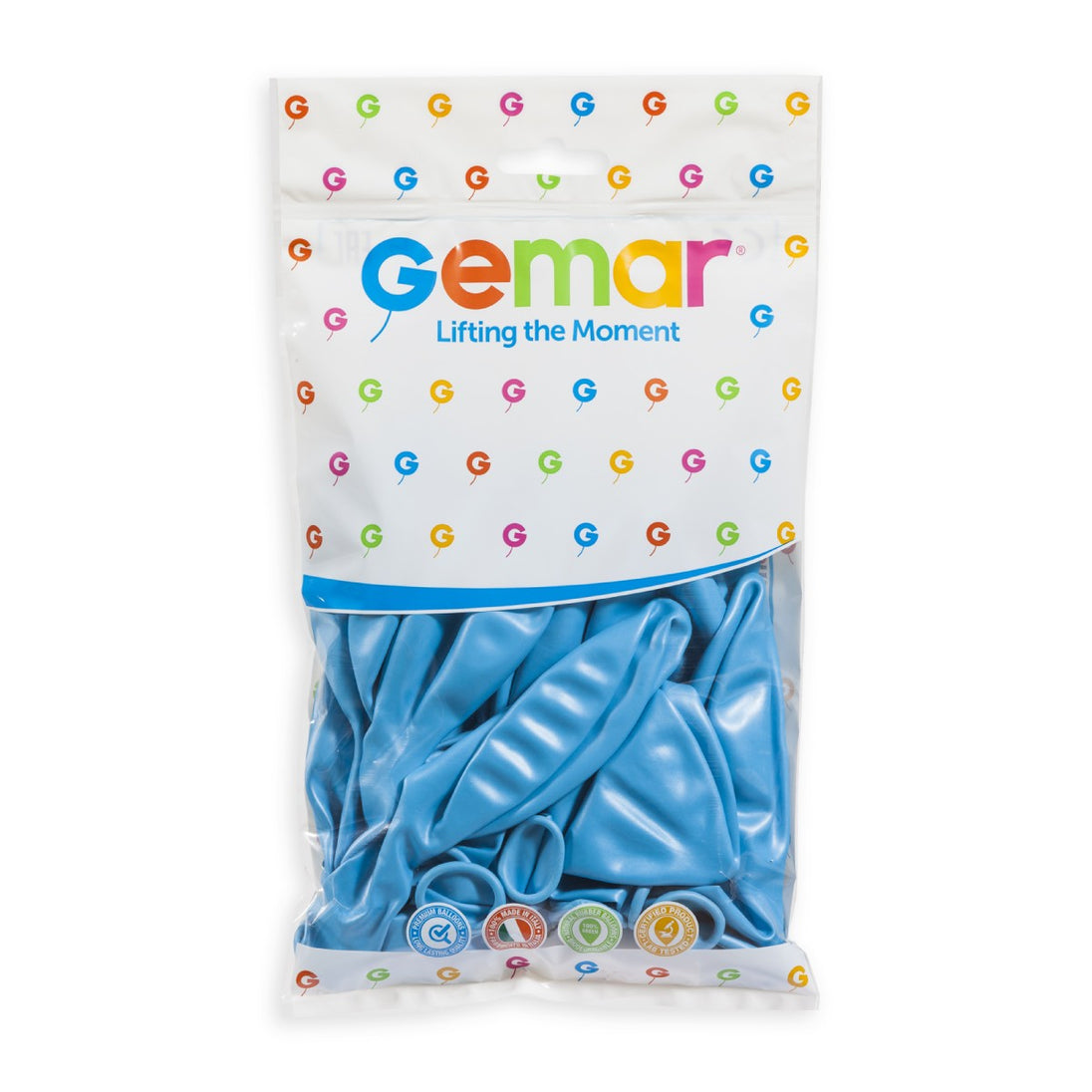 Gemar 19" Metallic Light Blue #035 GM19 25pcs Round Balloon — Italian store pack original 1200px
