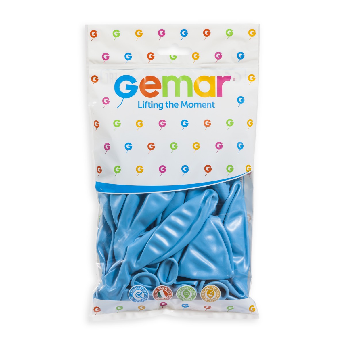 Gemar 19" Metallic Light Blue #035 GM19 25pcs Round Balloon — Italian store pack original 1200px