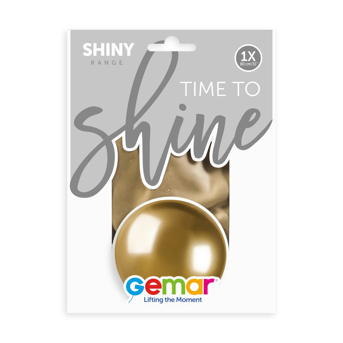 Gemar 31" Shiny Gold #088 GB30 1pc Round Balloon — Italian store pack original 1200px