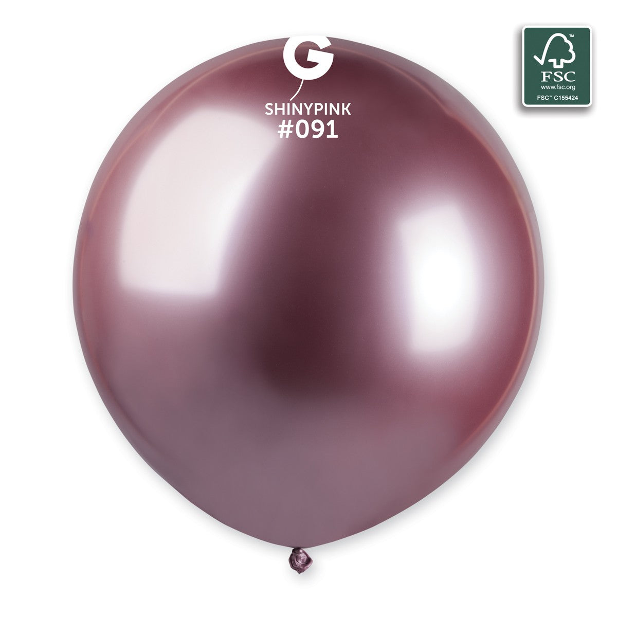 Gemar 19" Shiny Pink #091 GB150 3 3pcs Round Balloon — Italian store beauty original 1200px