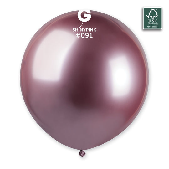 Gemar 19" Shiny Pink #091 GB150 3 3pcs Round Balloon — Italian store beauty original 1200px