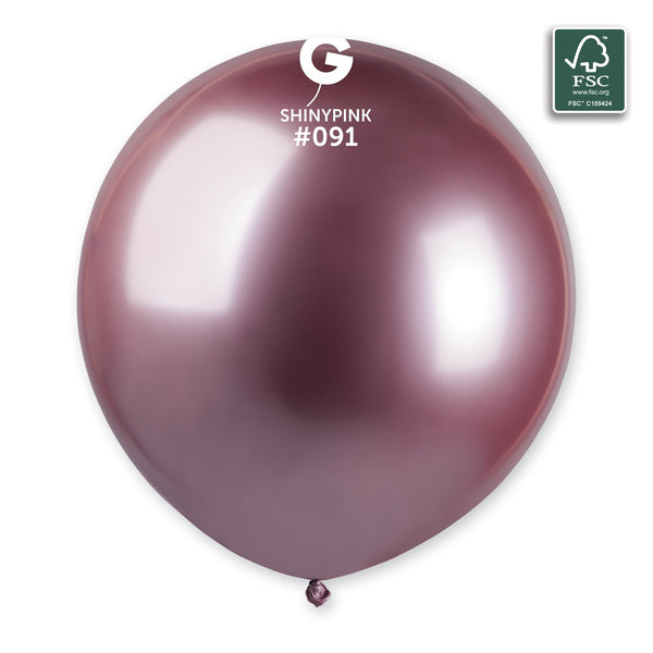 Gemar 19" Shiny Pink #091 GB150 3 3pcs Round Balloon — Italian store beauty original 1200px