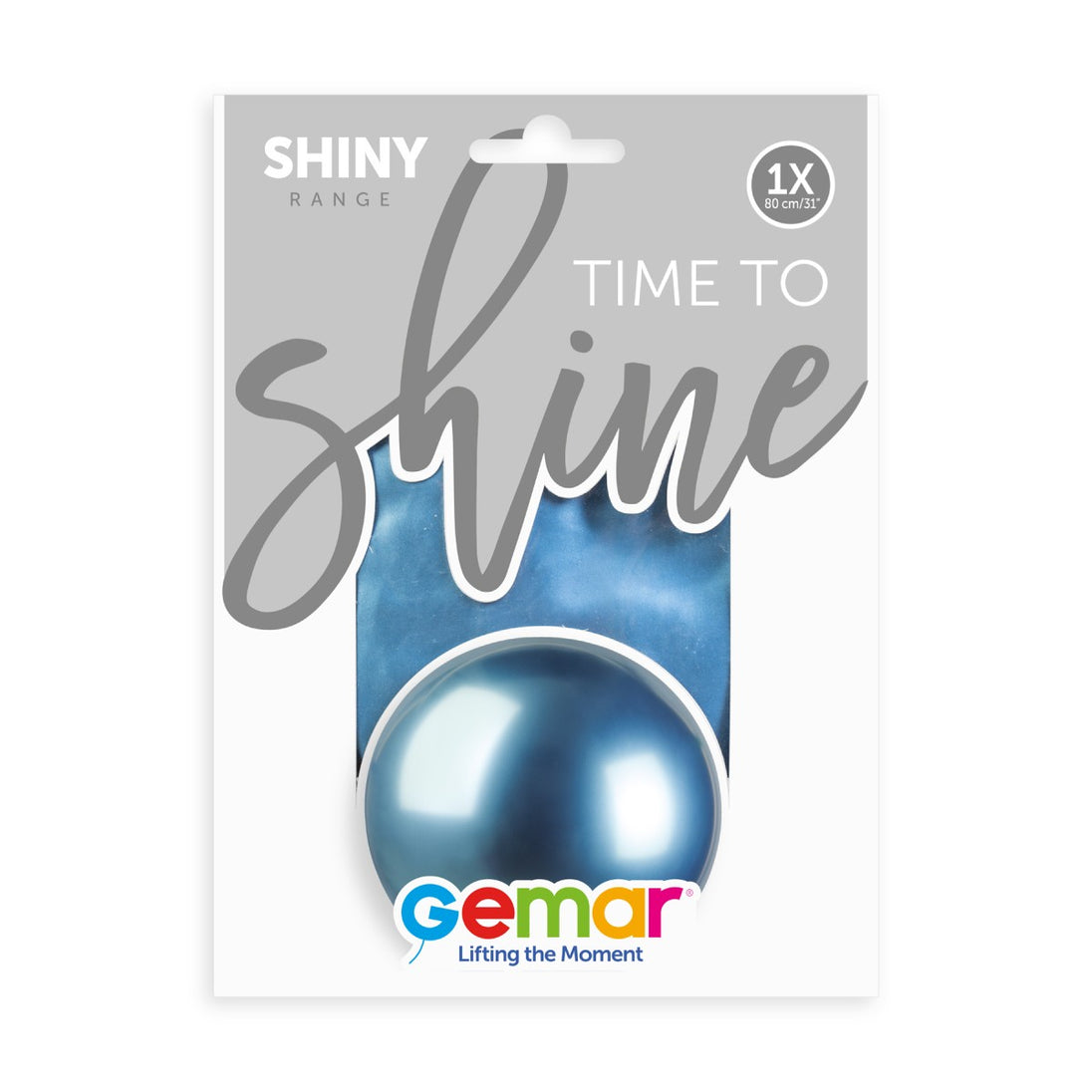 Gemar 31" Shiny Blue #092 GB30 1pc Round Balloon — Italian store pack original 1200px