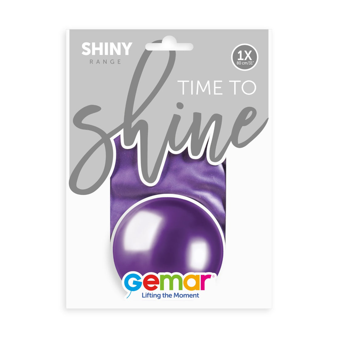 Gemar 31" Shiny Purple #097 GB30 1pc Round Balloon — Italian store pack original 1200px