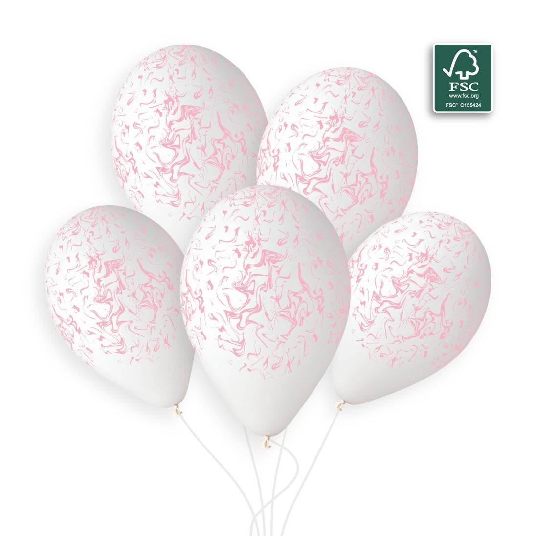 Gemar 13" White / Pink Marble #1255 GS120 50pcs Round Balloon — Italian store beauty original 1200px