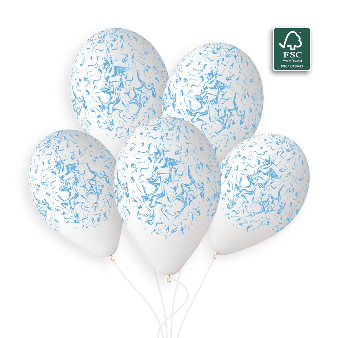 Gemar 13" White / Blue Marble #1255 GS120 50pcs Round Balloon — Italian store beauty original 1200px