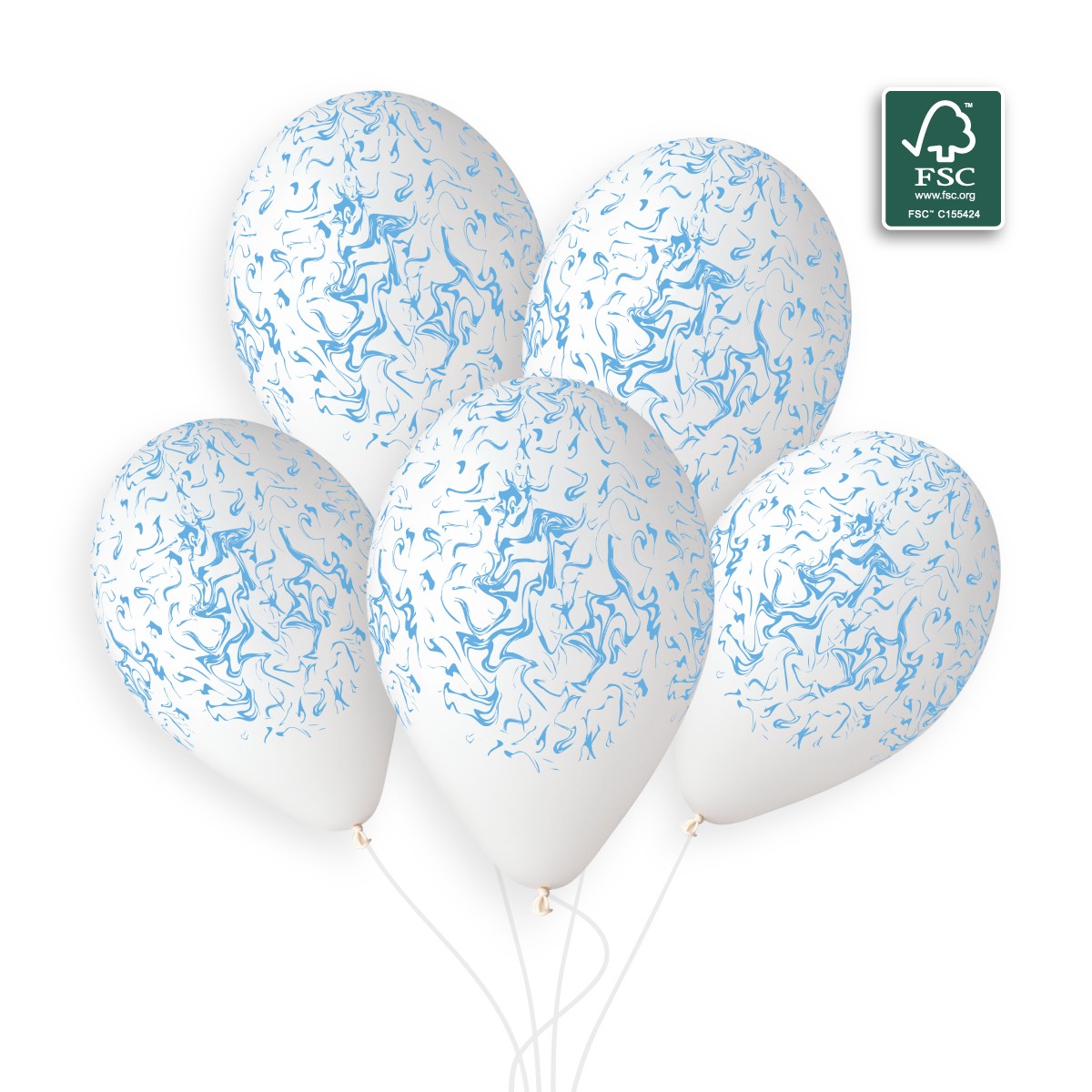 Gemar 13" White / Blue Marble #1255 GS120 50pcs Round Balloon — Italian store beauty original 1200px