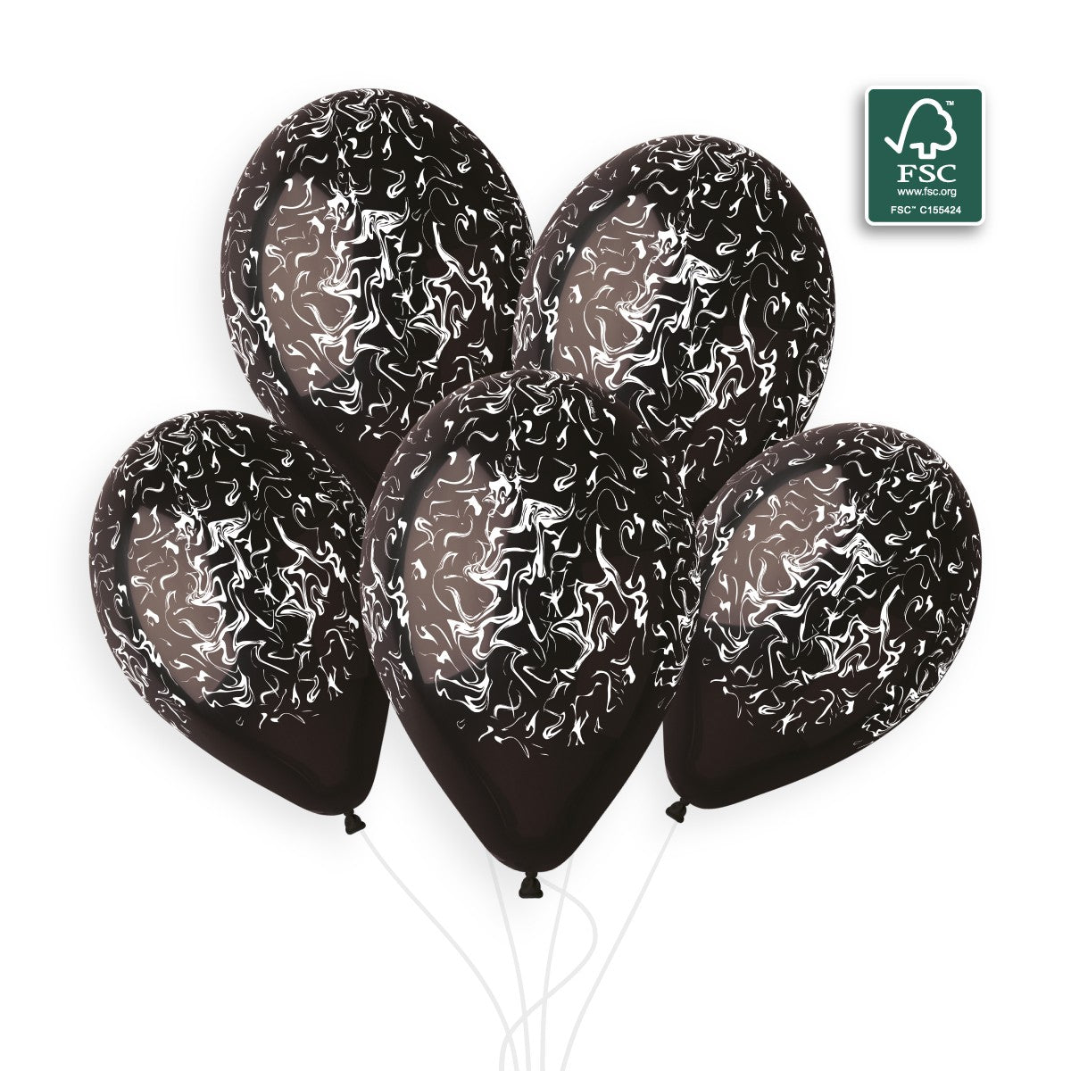 Gemar 13" Black / White Marble #1255 GS120 50pcs Round Balloon — Italian store beauty original 1200px