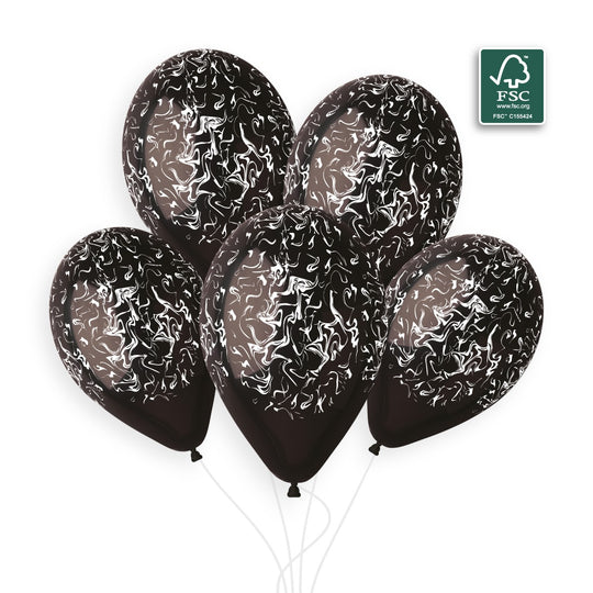 Gemar 13" Black / White Marble #1255 GS120 50pcs Round Balloon — Italian store beauty original 1200px