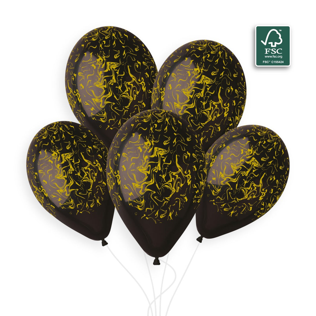 Gemar 13" Black / Gold Marble #1255 GS120 50pcs Round Balloon — Italian store beauty original 1200px