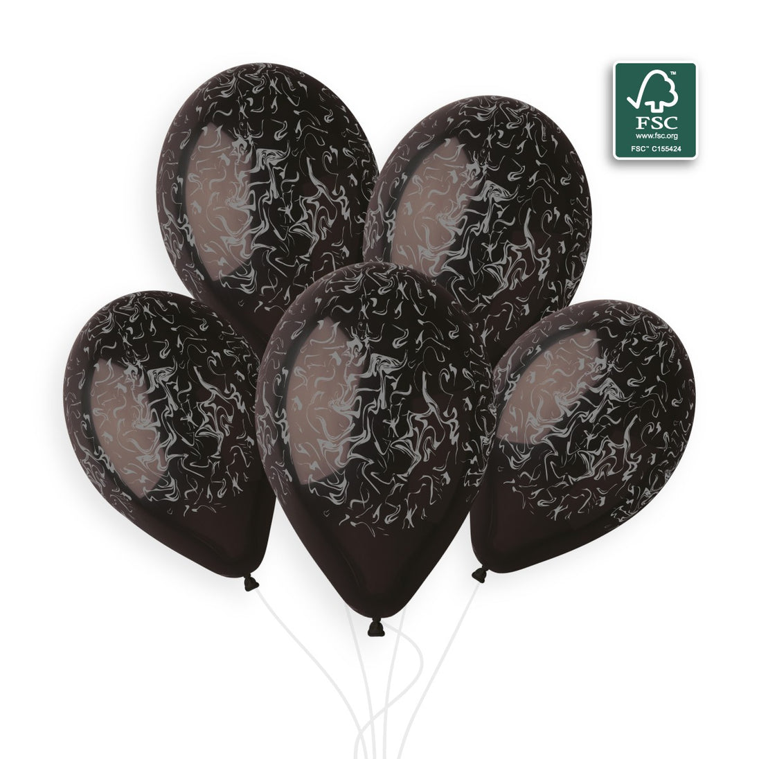 Gemar 13" Black / Silver Marble #1255 GS120 50pcs Round Balloon — Italian store beauty original 1200px