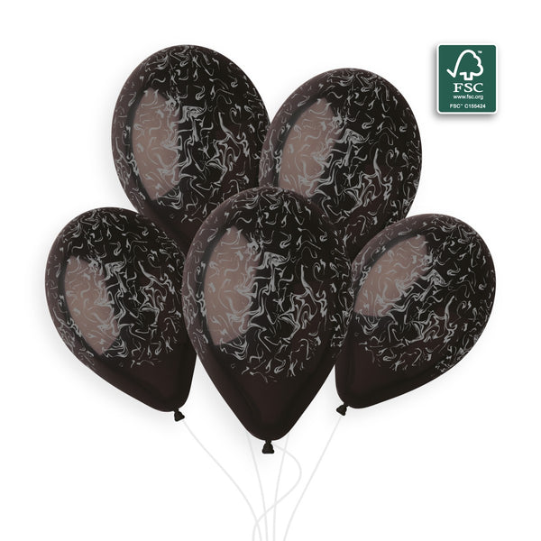 Gemar 13" Black / Silver Marble #1255 GS120 50pcs Round Balloon — Italian store beauty original 1200px