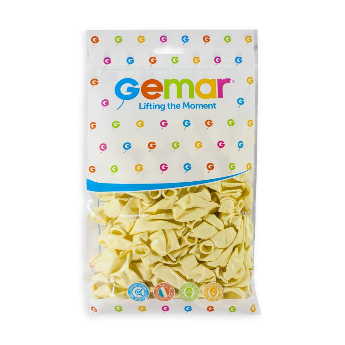 Gemar 5" Ivory #059 A50 50pcs Round Balloon — Italian store pack original 1200px