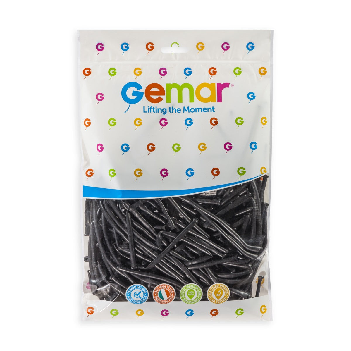 Gemar 1" Black #014 D2 100pcs Modelling Balloons — Italian store pack original 1200px