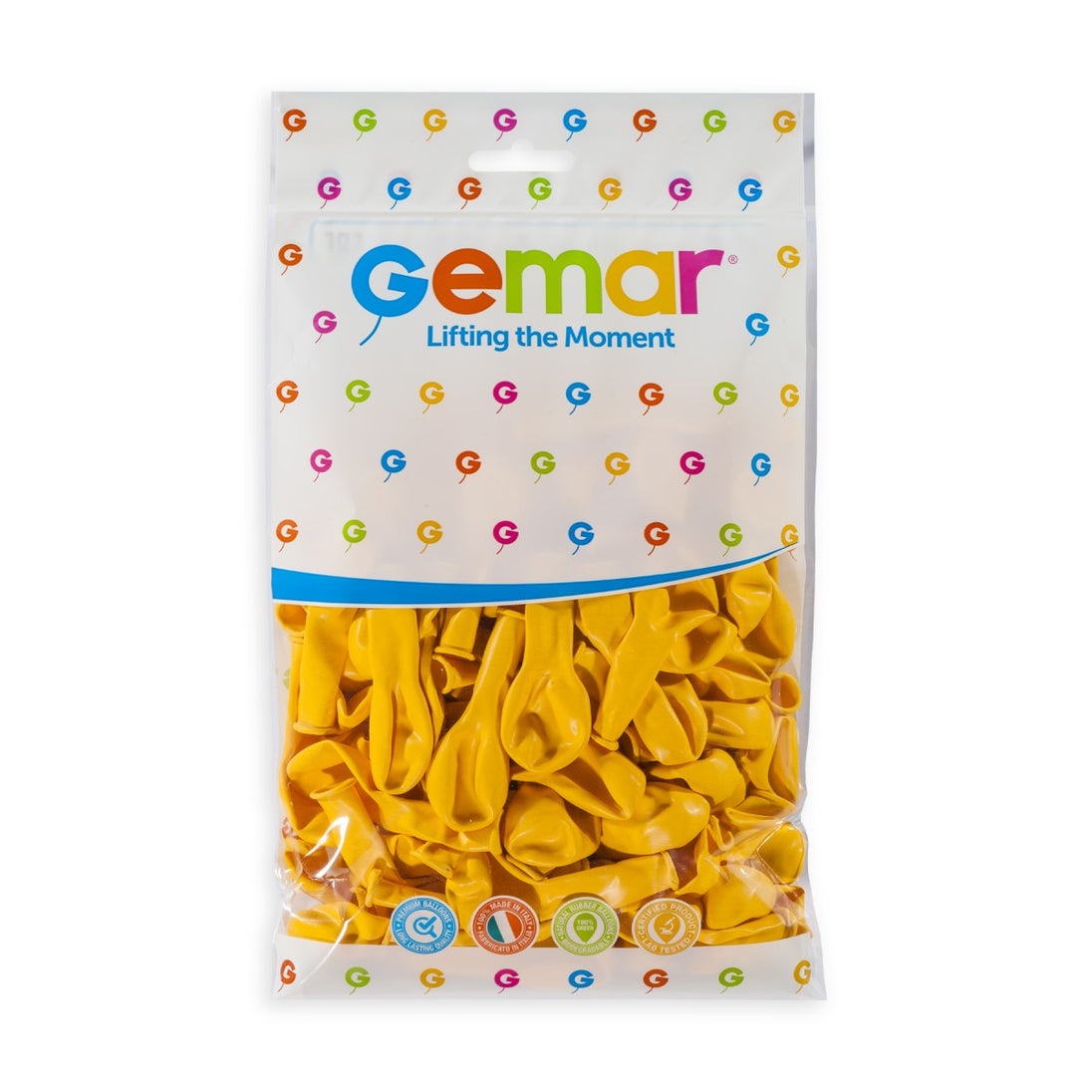 Gemar 5" Yellow #003 A50 50pcs Round Balloon — Italian store pack original 1200px