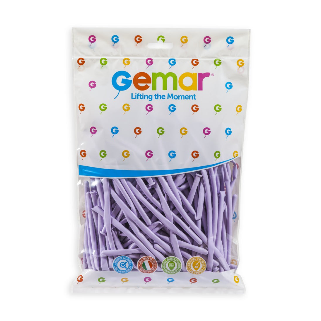 Gemar 2" Lilac #079 D4 100pcs Modelling Balloons — Italian store pack original 1200px