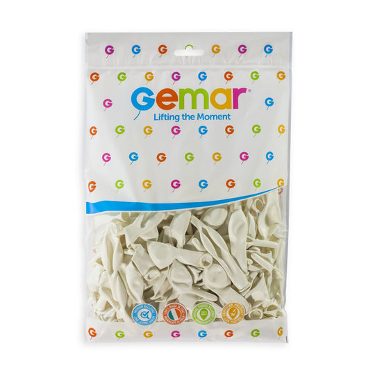 Gemar 6" White #001 GL6 100pcs Link Balloons — Italian store pack original 1200px