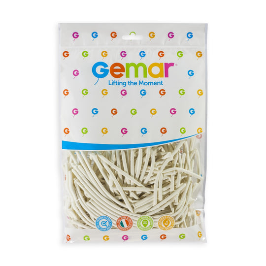 Gemar 1" White #001 D2 100pcs Modelling Balloons — Italian store pack original 1200px