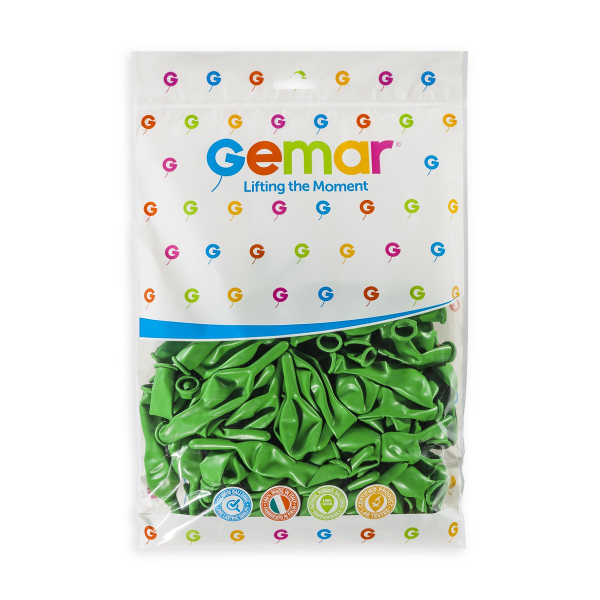 Gemar 6" Green #012 GL6 100pcs Link Balloons — Italian store pack original 1200px
