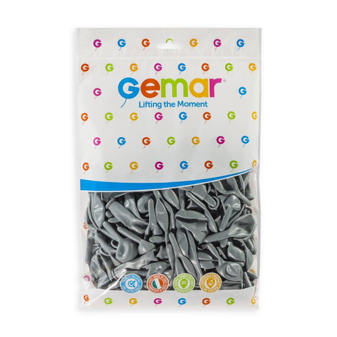 Gemar 6" Grey #070 GL6 100pcs Link Balloons — Italian store pack original 1200px
