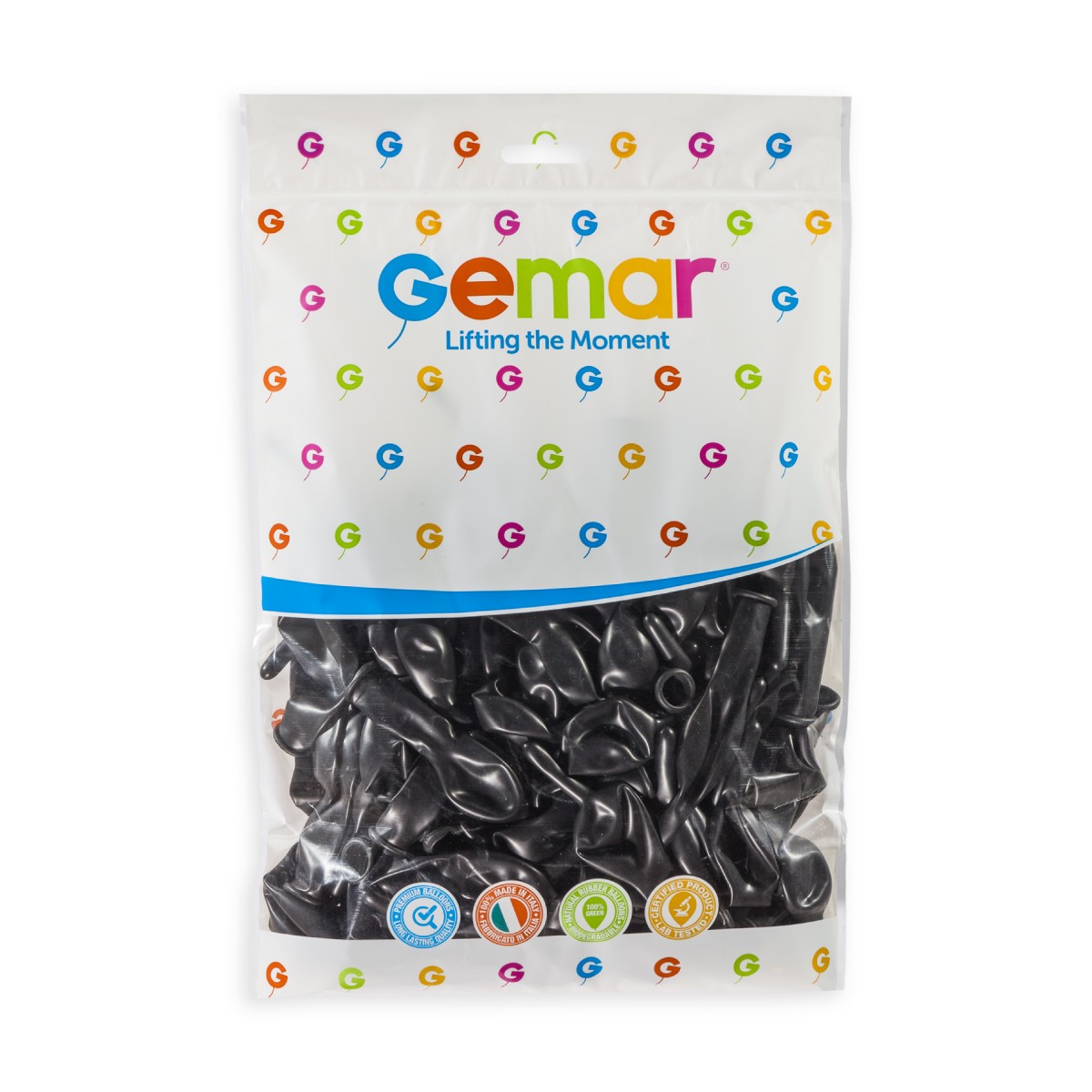 Gemar 6" Black #014 GL6 100pcs Link Balloons — Italian store pack original 1200px