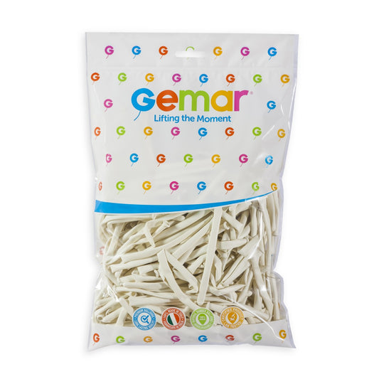 Gemar 2" White #001 D4 100pcs Modelling Balloons — Italian store pack original 1200px