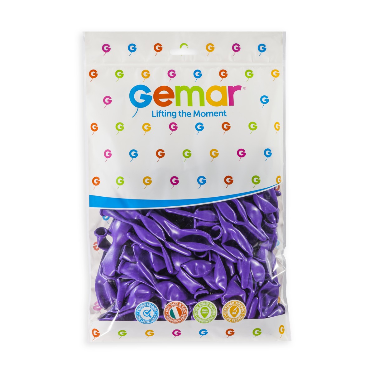 Gemar 6" Purple #008 GL6 100pcs Link Balloons — Italian store pack original 1200px