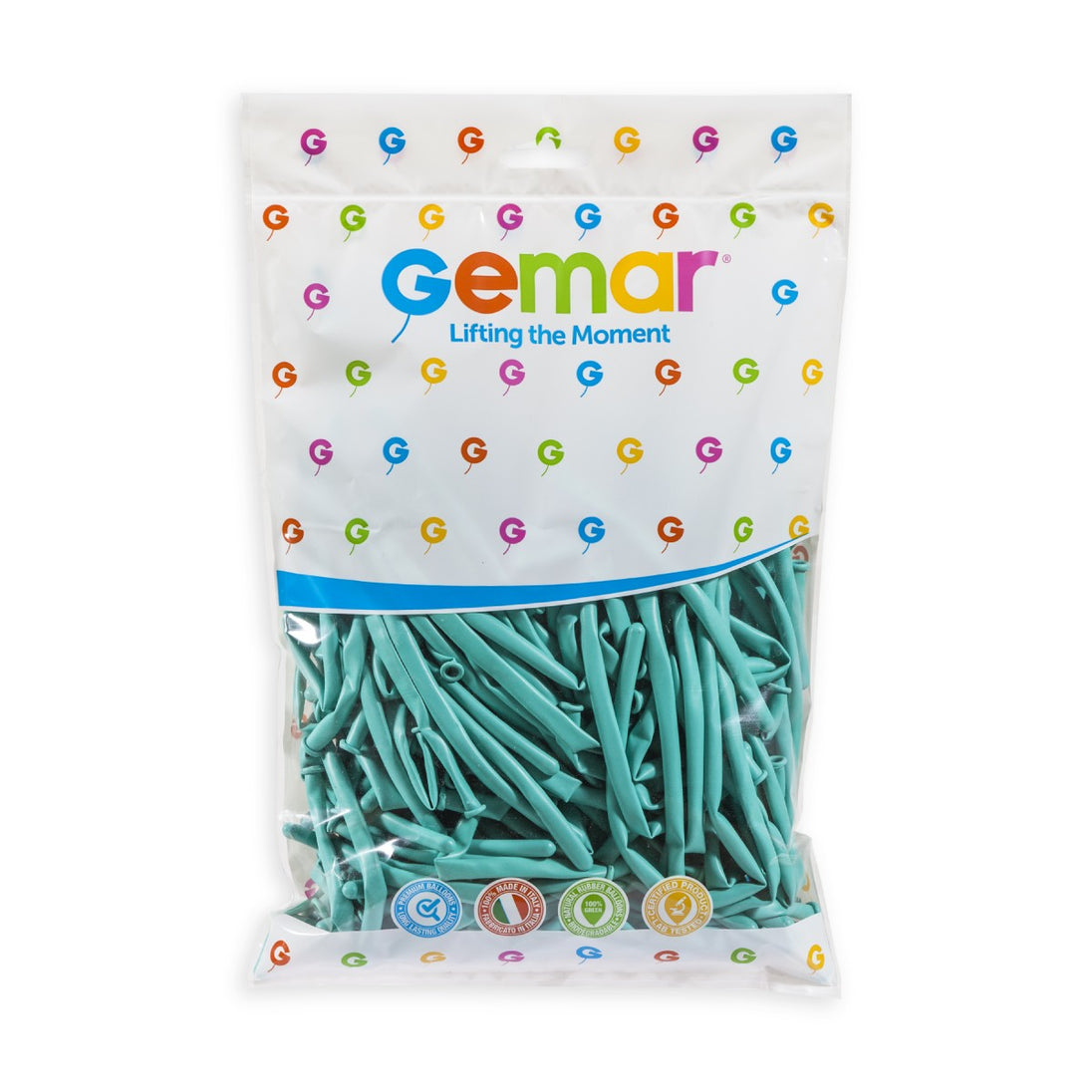 Gemar 2" Aquamarine #050 D4 100pcs Modelling Balloons — Italian store pack original 1200px