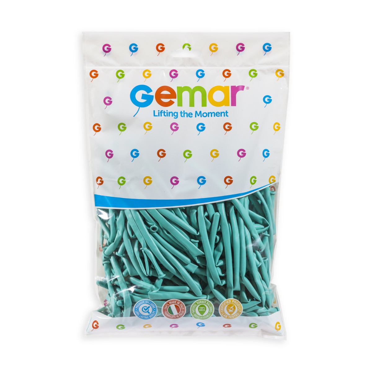 Gemar 2" Aquamarine #050 D4 100pcs Modelling Balloons — Italian store pack original 1200px