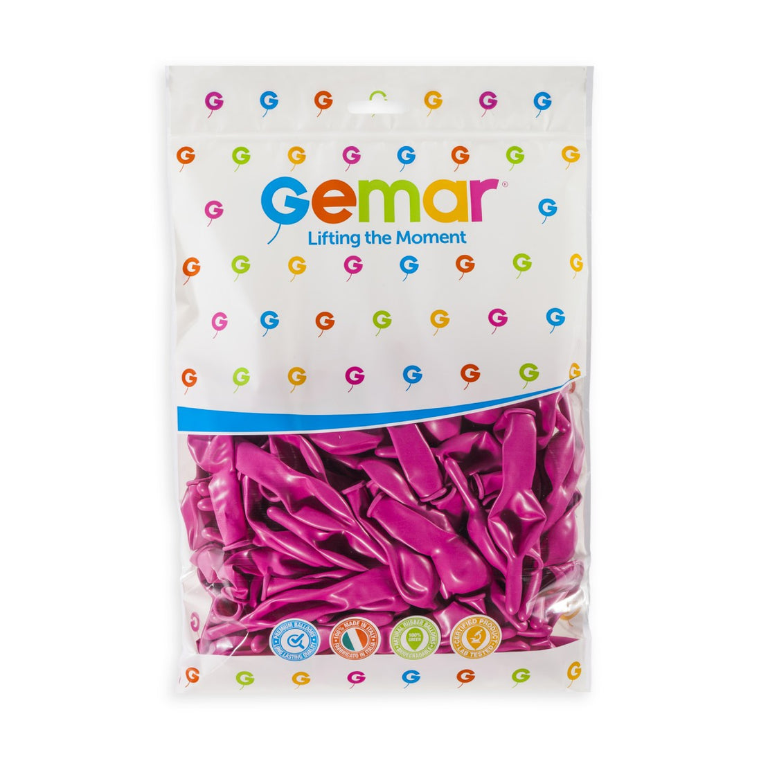 Gemar 6" Fuchsia #007 GL6 100pcs Link Balloons — Italian store pack original 1200px