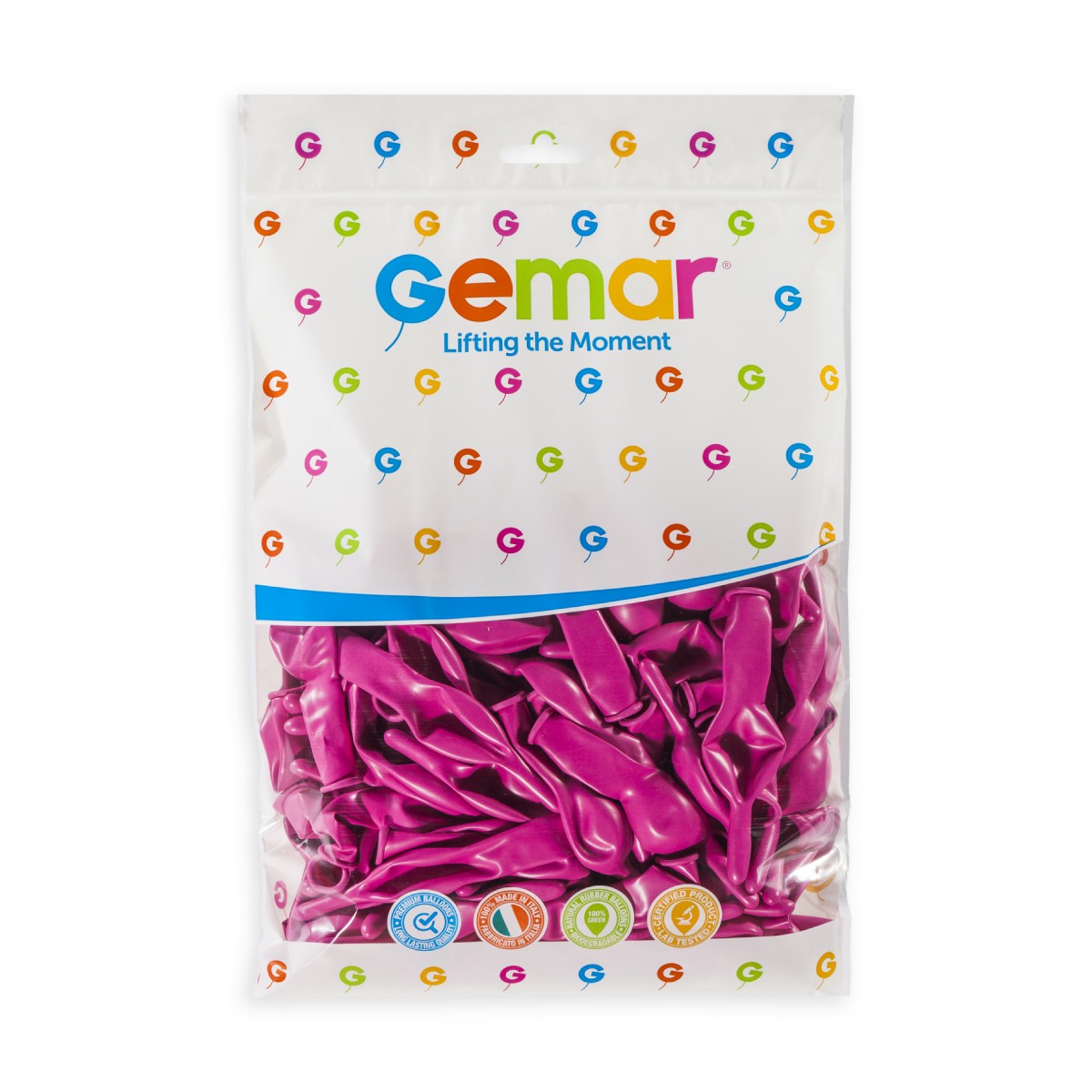 Gemar 6" Fuchsia #007 GL6 100pcs Link Balloons — Italian store pack original 1200px