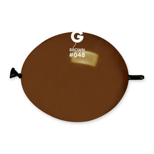 Gemar 6" Brown link balloon, single inflated balloon