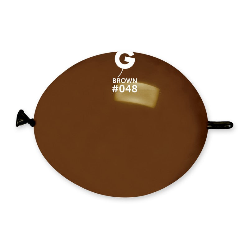Gemar 6" Brown link balloon, single inflated balloon