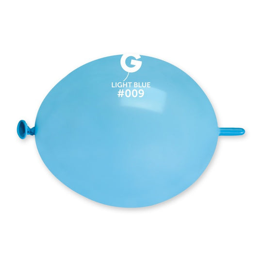Gemar 6" Light Blue link balloon, single inflated balloon