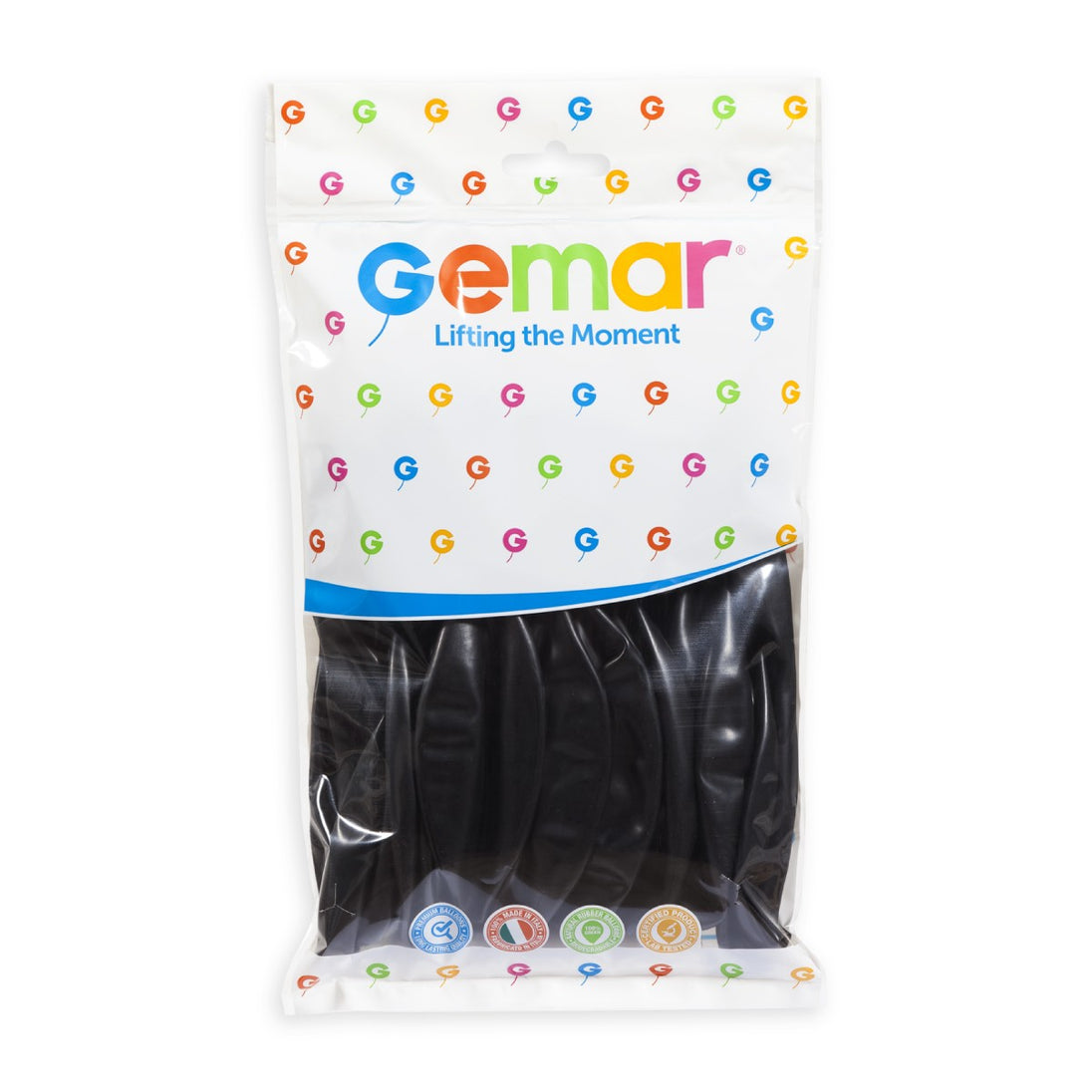 19" Metallic Black #065 GM19 25pcs Round Balloon — Italian store hang-pack original 1200px