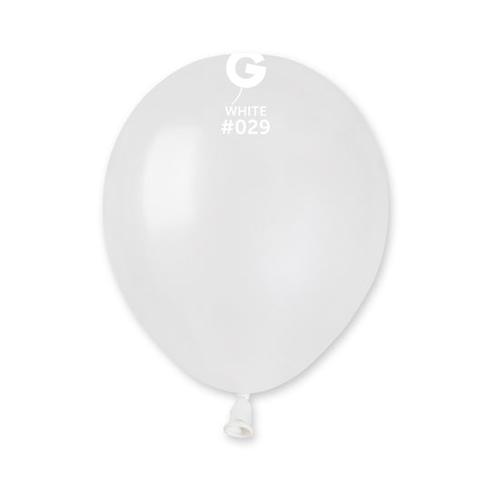 Gemar 5" Metallic White #029 AM50 50pcs Round Balloon — Italian store beauty original 1200px