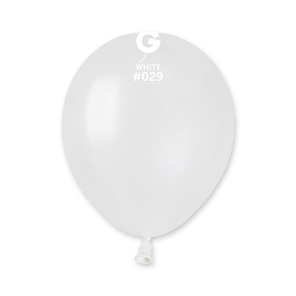 Gemar 5" Metallic White #029 AM50 50pcs Round Balloon — Italian store beauty original 1200px