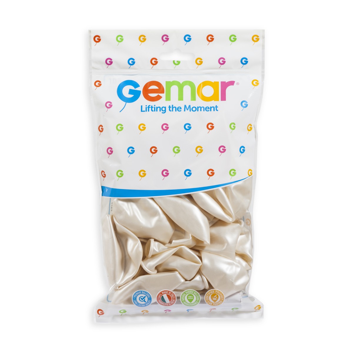 Gemar 13" Metallic Pearl #028 GM120 50pcs Round Balloon — Italian store hang-pack original 1200px