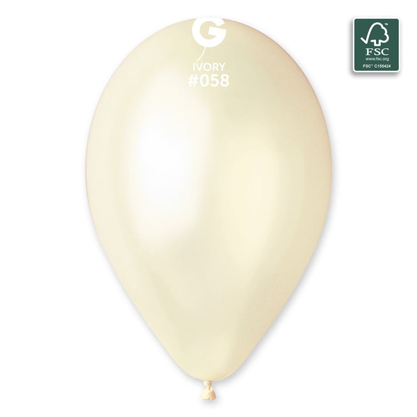 Gemar 13" Metallic Ivory #058 GM120 50pcs Round Balloon — Italian store beauty original 1200px