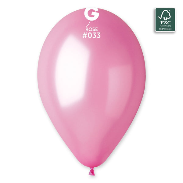 Gemar 13" Metallic Rose #033 GM120 50pcs Round Balloon — Italian store beauty original 1200px