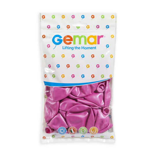 Gemar 13" Metallic Rose #033 GM120 50pcs Round Balloon — Italian store hang-pack original 1200px